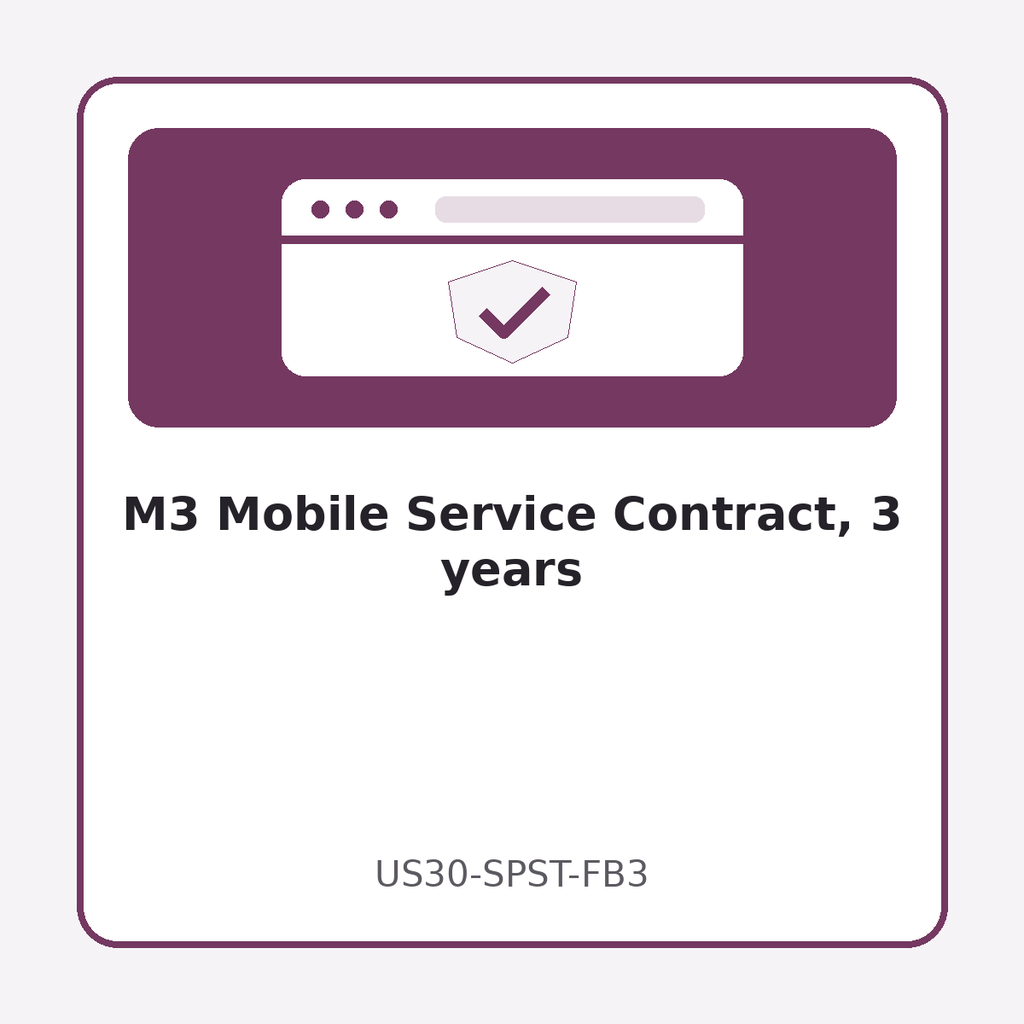 M3 Mobile Service Contract, 3 years